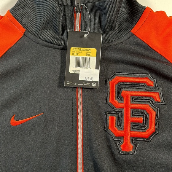 Mens Nike Baseball San Francisco Giants Black Orange Track Jacket sz S - Picture 3 of 5